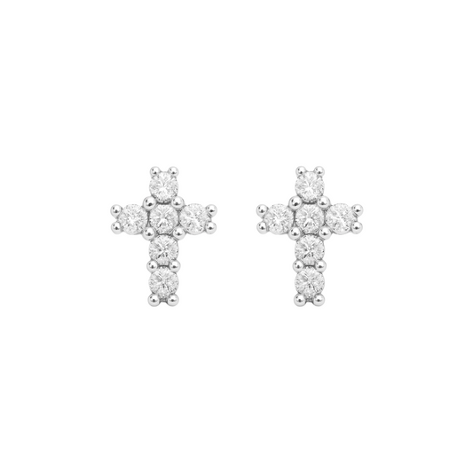 ARETES CRUZ CON CIRCONIA