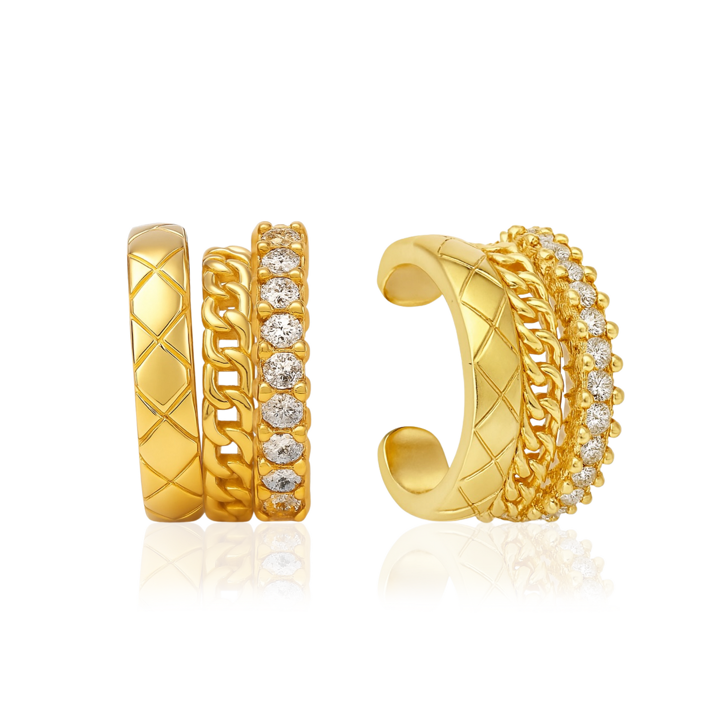 GOLDEN TRIO EARCUFF