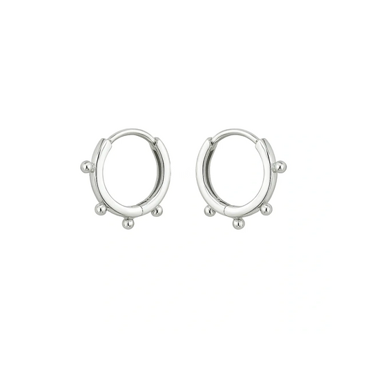 AROS DE PLATA CON BOLITAS
