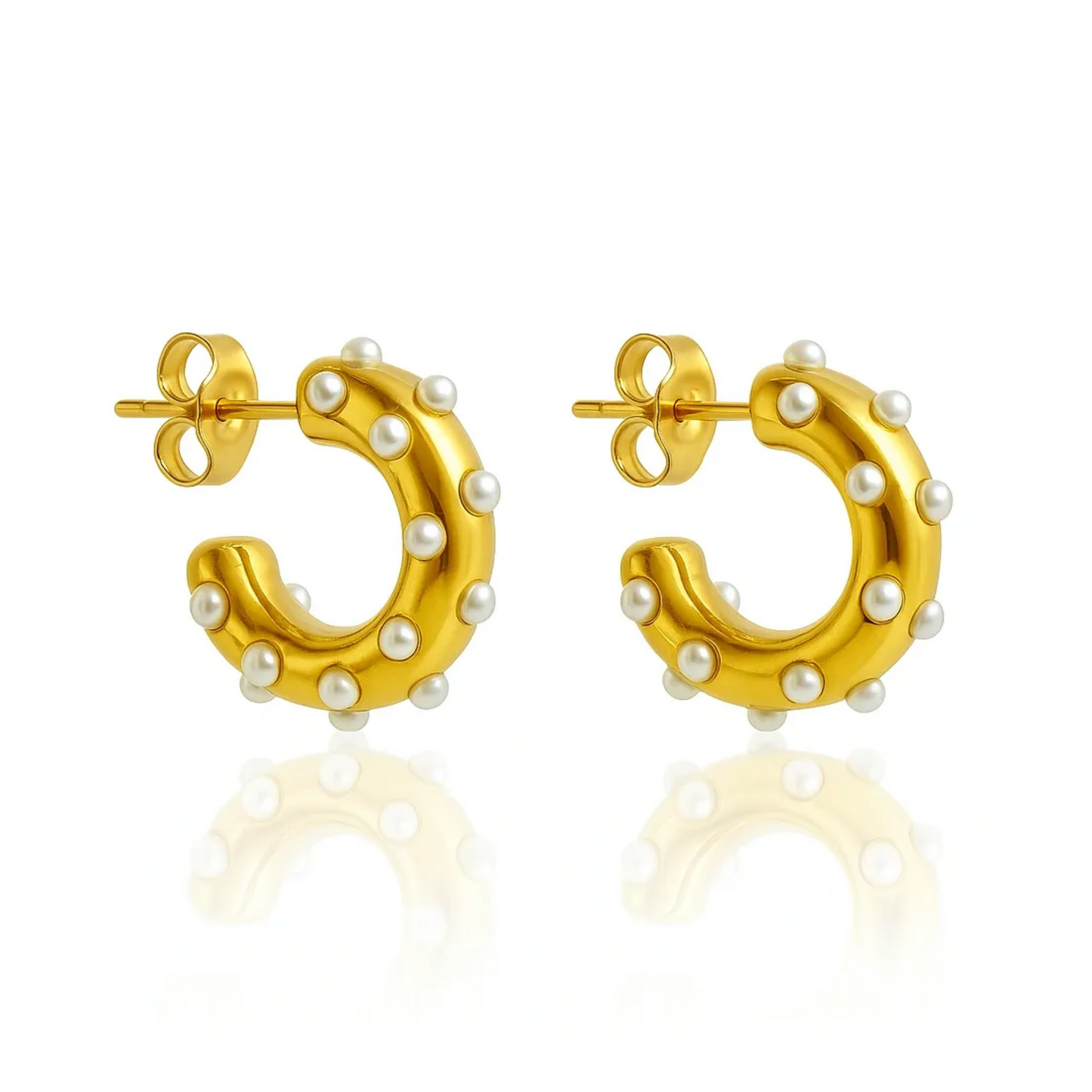 PEARL GOLD HOOPS
