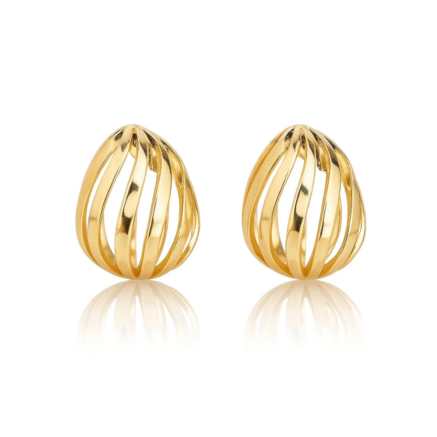 EGG-SHAPE RIBBON EARRINGS