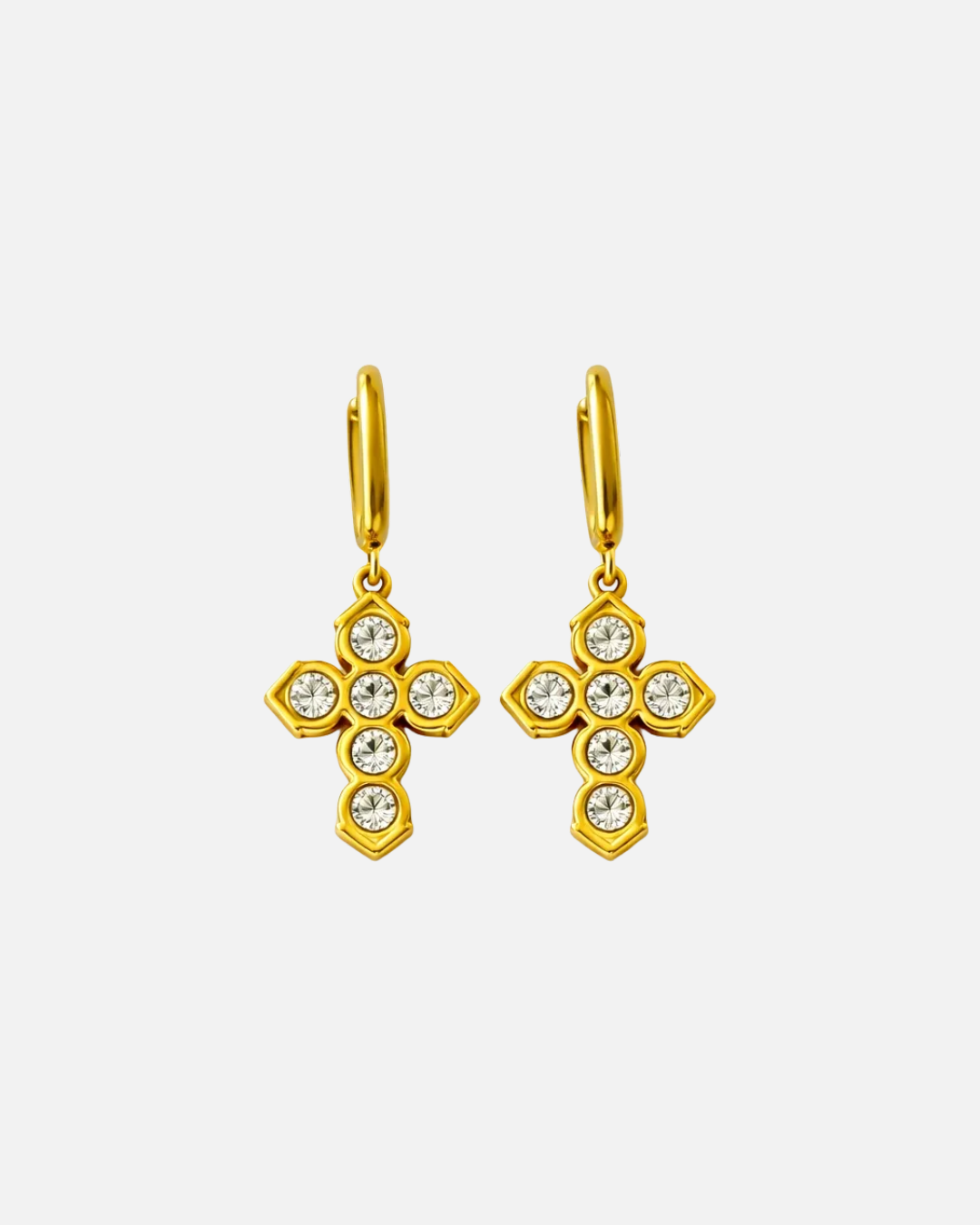 CRYSTAL CROSS HOOPS