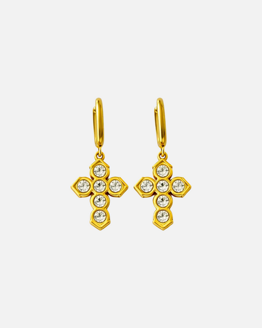 CRYSTAL CROSS HOOPS