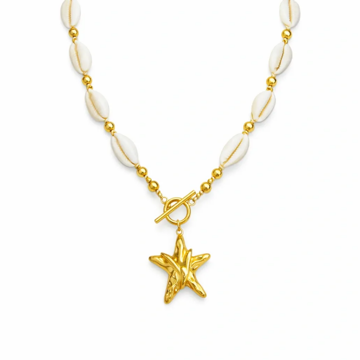 GOLDEN STARFISH SHELL NECKLACE