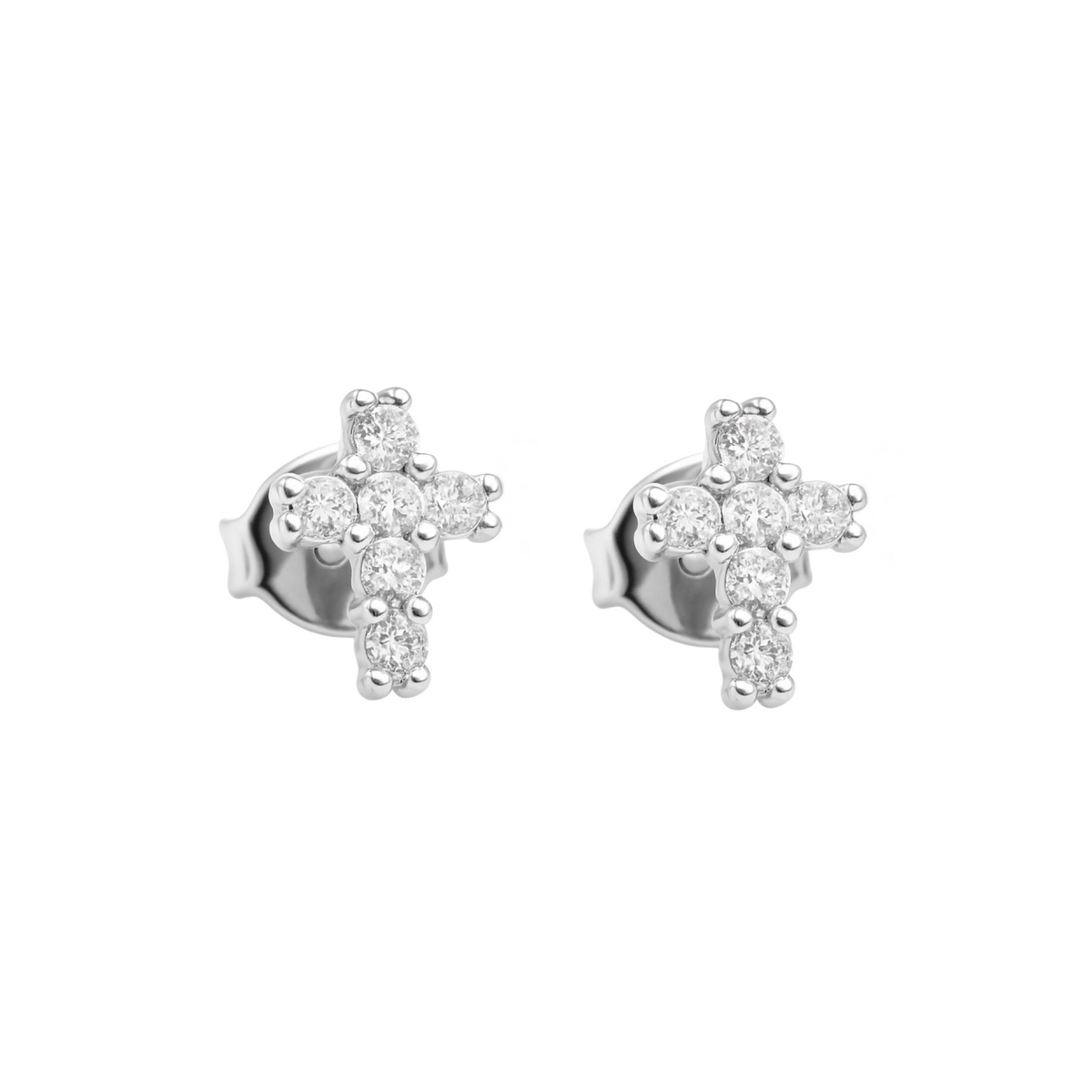 Colgante en forma de cruz de plata y diamantes con rostro de Cristo, 3 Colgante en forma de cruz de plata y diamantes con rostro de Cristo, 3