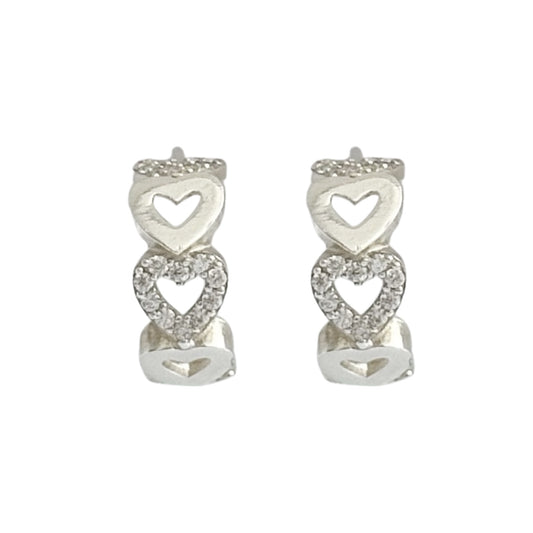 ARETES DE SEMI ARGOLLA DE CORAZÓN