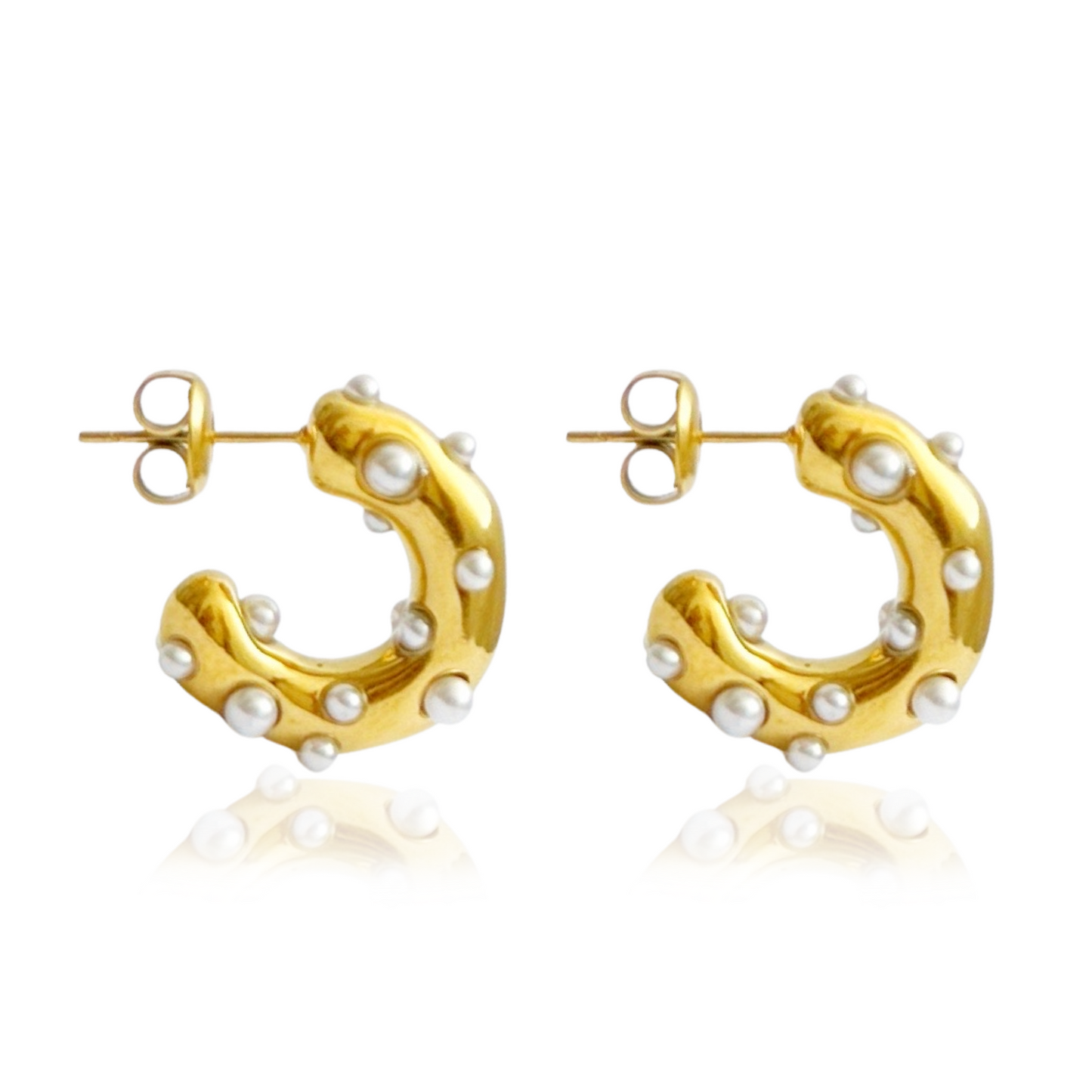 PEARL GOLD HOOPS