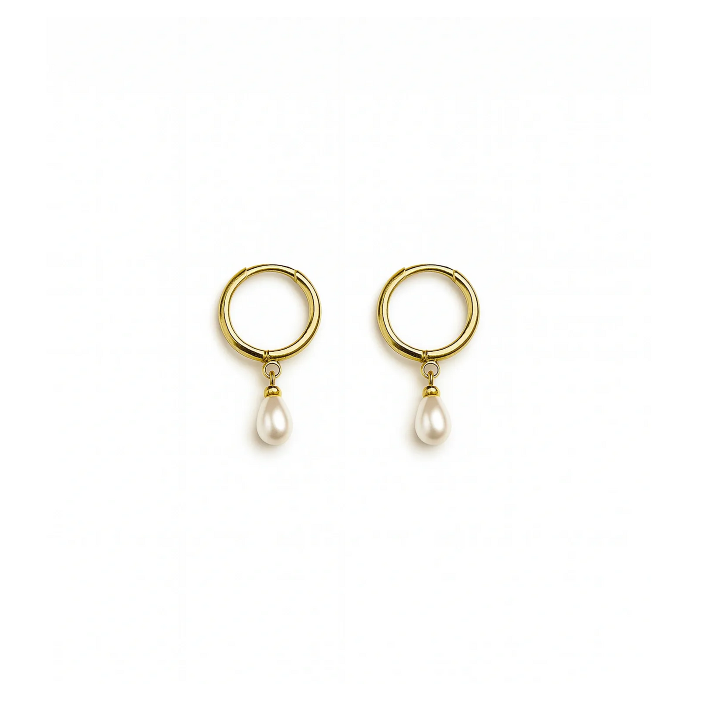 PEARL DROP HOOPS