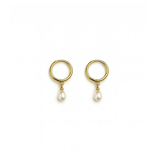PEARL DROP HOOPS