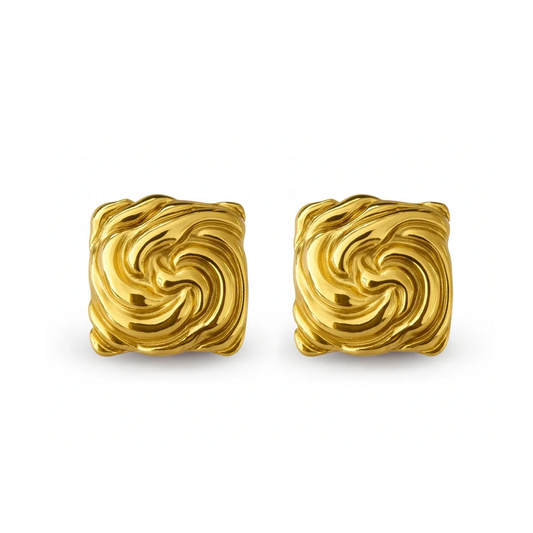 SCULPTED SQUARE STUDS